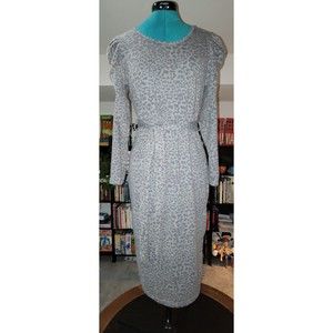 ABSOLUTELY FAMOUS Womens M Dark Snake Animal Sweater Dress Long Sleeve Midi NWT